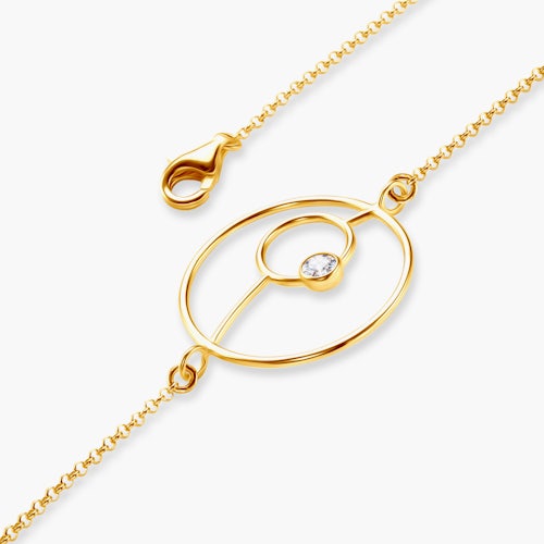 Bransoletka celebrytka Savicki: srebrna pozłacana, cyrkonia